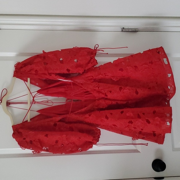 Free People x For Love & Lemons Serena Floral Embroidered Mini Dress S - Picture 6 of 12